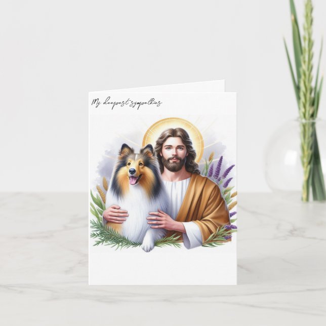Carte Sympathie pour la perte de chien-Jésus avec la car (Devant)