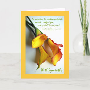 Carte Sympathie pour la perte de la mère, Calla Lilies