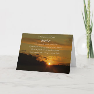 Carte Sympathie pour la perte du poème spirituel frère