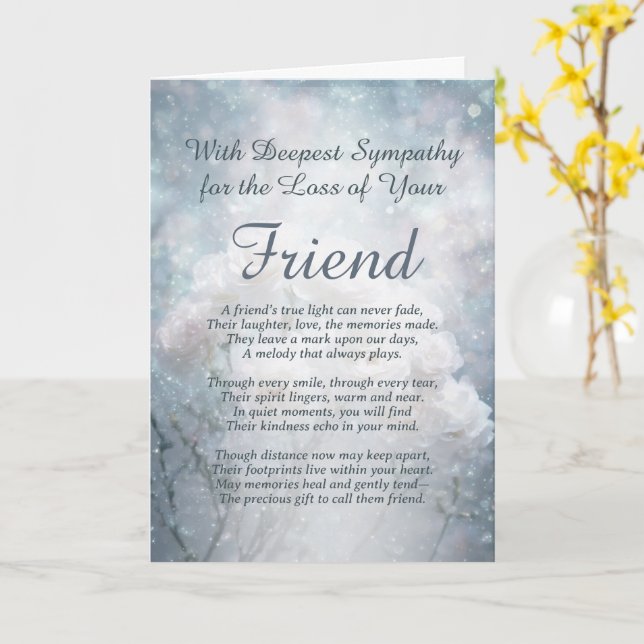 Carte Sympathie pour la perte d'un ami (Fleur jaune)