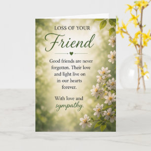 Carte Sympathie pour la perte d'un ami
