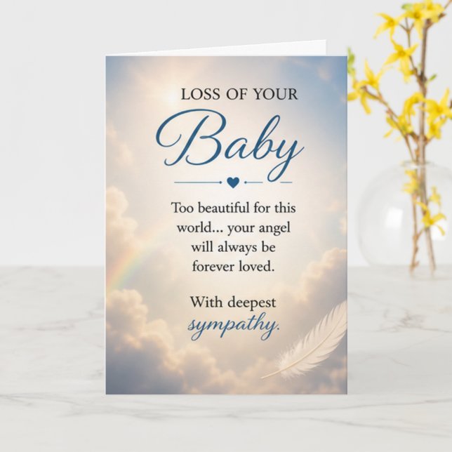 Carte Sympathie pour la perte d'un bébé (Fleur jaune)