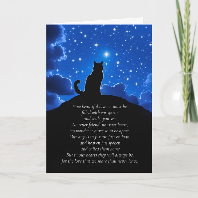 Carte Sympathie pour la perte d'un chat avec le chat reg (Devant)