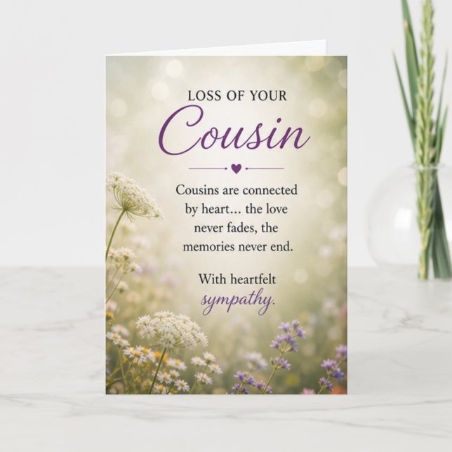 Carte Sympathie pour la perte d'un cousin (Devant)