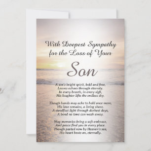 Carte Sympathie pour la perte d'un fils