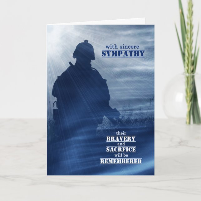 Carte Sympathie pour la perte d'une couleur bleue de sol (Devant)