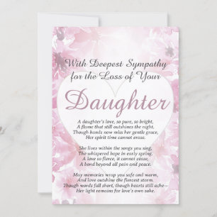 Carte Sympathie pour la perte d'une fille