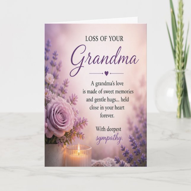 Carte Sympathie pour la perte d'une grand-mère (Devant)