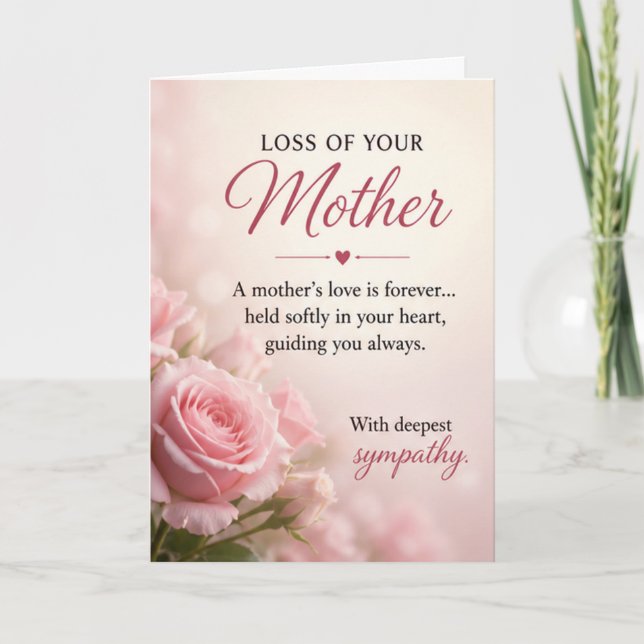 Carte Sympathie pour la perte d'une mère (Devant)