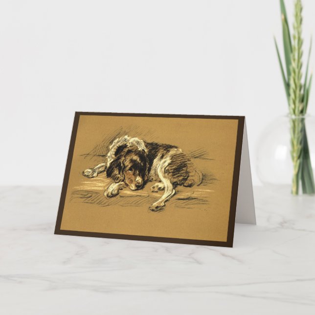 Carte Sympathie pour le chien triste (Devant)