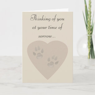 Carte Sympathie pour un animal de compagnie : Empreintes