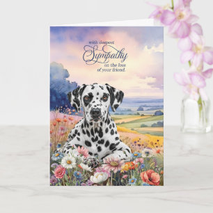 Carte Sympathie pour un dalmatien avec des fleurs sauvag