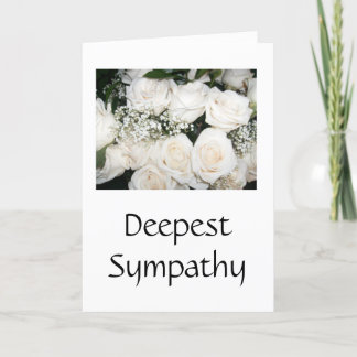 Carte Sympathie profonde - Bouquet de Rose blanche