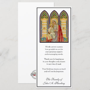 Carte Sympathie religieuse catholique funéraire Merci