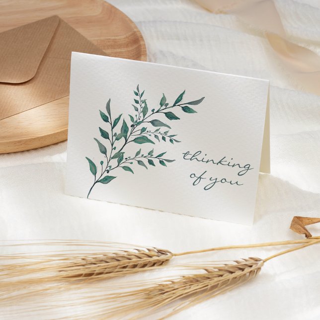 Carte Sympathie simple avec le vert vert feuillus (Créateur téléchargé)