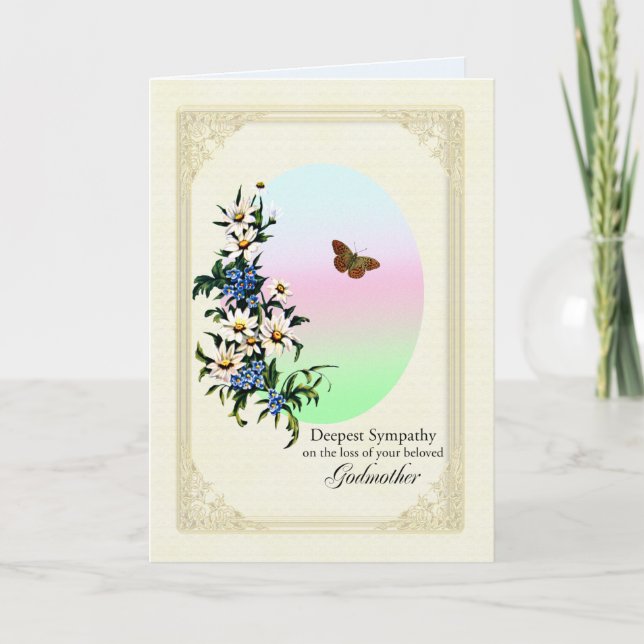 Carte Sympathie sur la perte de la mère-mère, Fleurs (Devant)