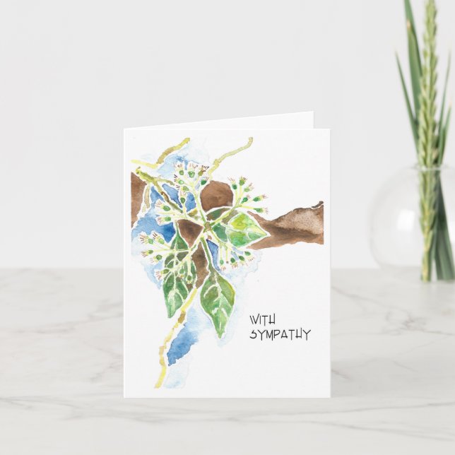 Carte Sympathique Dogwood Watercolor (Devant)