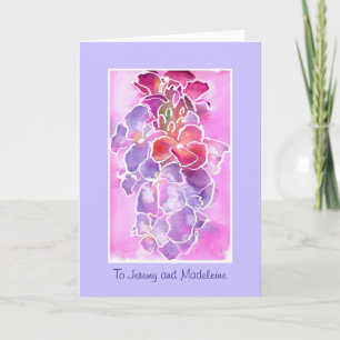 Carte Sympathique personnalisable - Fleurs d'or