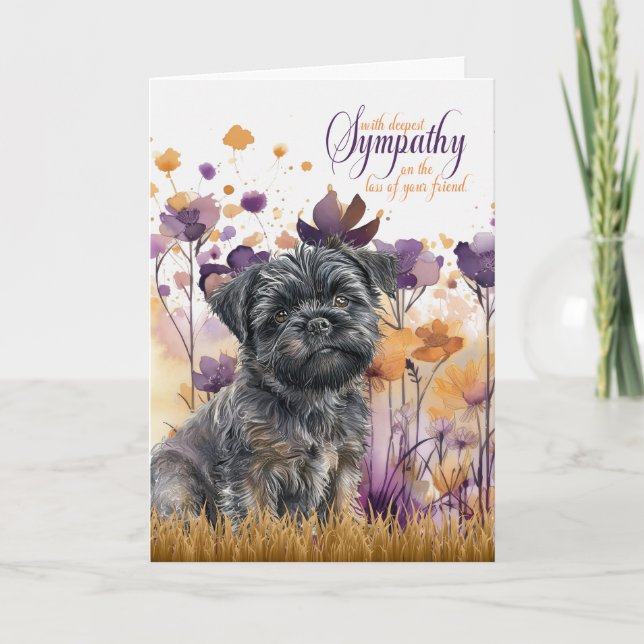 Carte Sympathy Affenpinscher Chien Fleur sauvage Meadow (Devant)