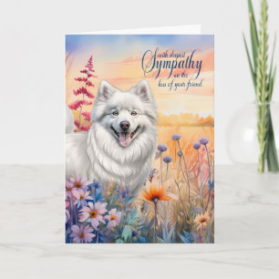 Carte Sympathy American Eskimo Chien Fleur sauvage Meado