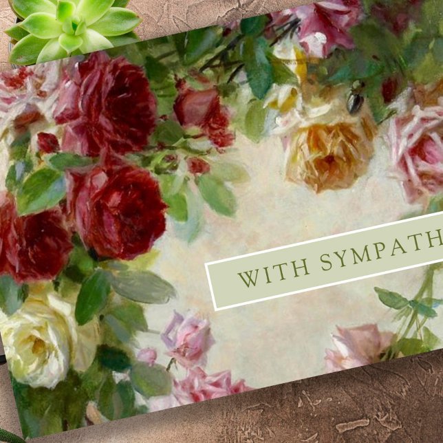 Carte Sympathy Antique Roses Désolé Pour Votre Perte (Antique Roses Bereavement Sorry For Your Loss Sympathy Cards)
