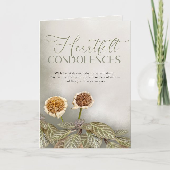 Carte Sympathy Card with Customizable Message  (Devant)