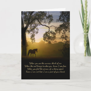 Carte Sympathy Card with Horse and Spiritual Poem