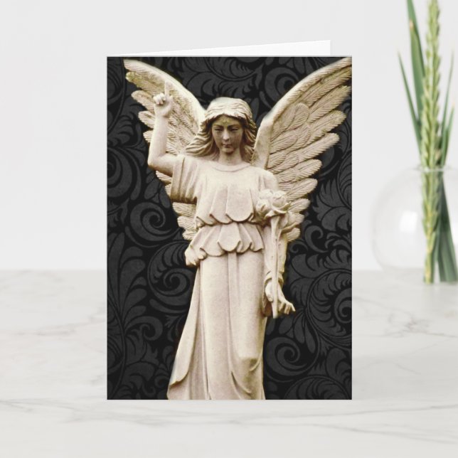 Carte sympathy cemetery memorial Gappy Gothic Angel (Devant)