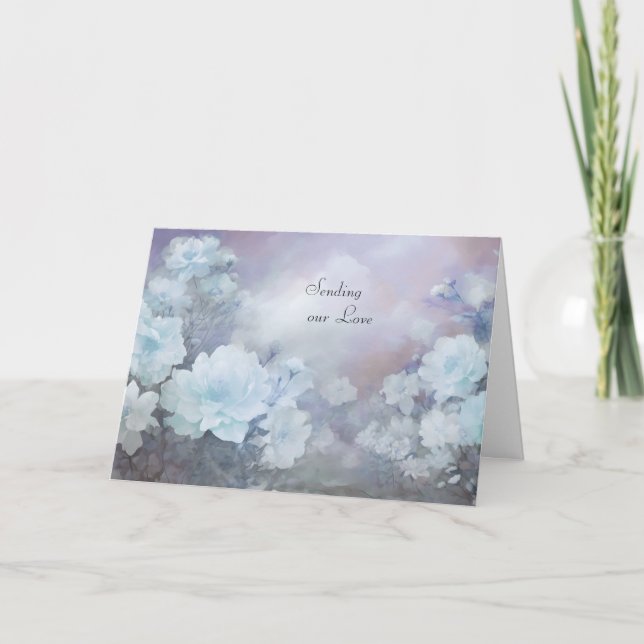Carte Sympathy Floral bleu Envoyer notre amour (Devant)