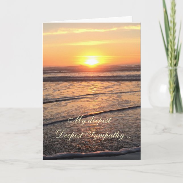 Carte Sympathy Ocean plage et coucher de soleil (Devant)