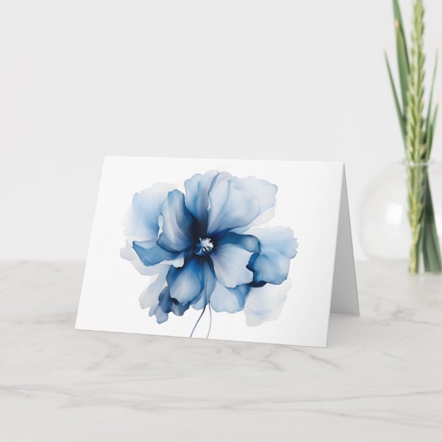 Carte Sympathy Prière florale bleue (Devant)