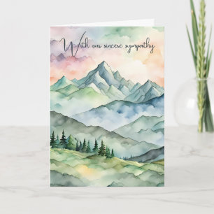 Carte Sympathy Watercolor Mountain Scene