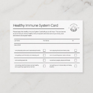 Carte système immunitaire saine Pack de 100