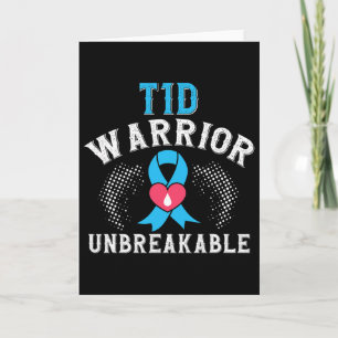 Carte T1d Warrier Unbreakable Diabetes Awareness Mois B
