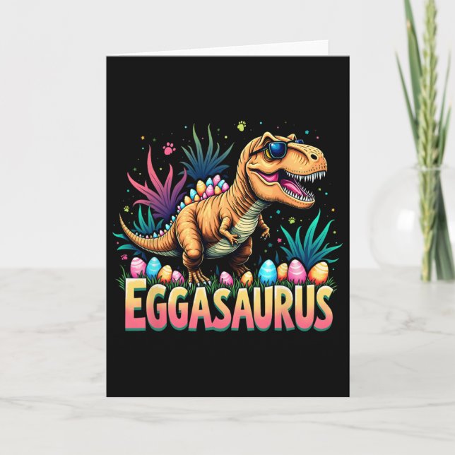 Carte T Eggasaurus Pâques Stegosaurus Dinosaure Garçons  (Devant)