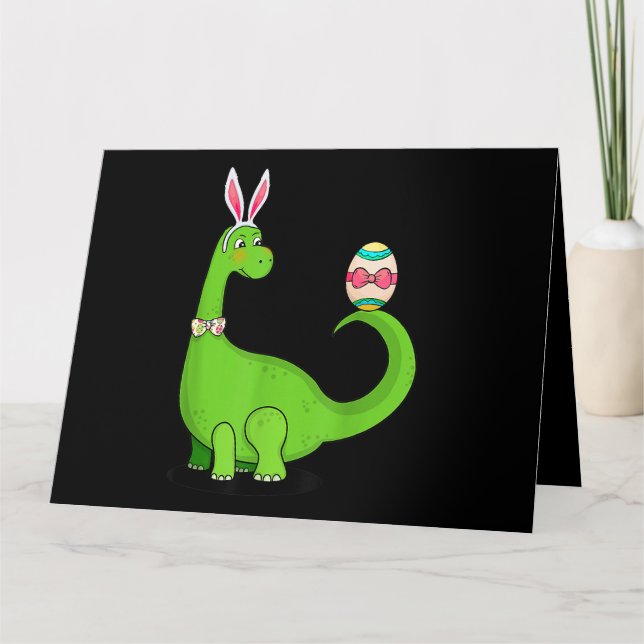 Carte T Rex Bunny Pâques Funny Dinosaur Oeufs Garçons En (Devant)
