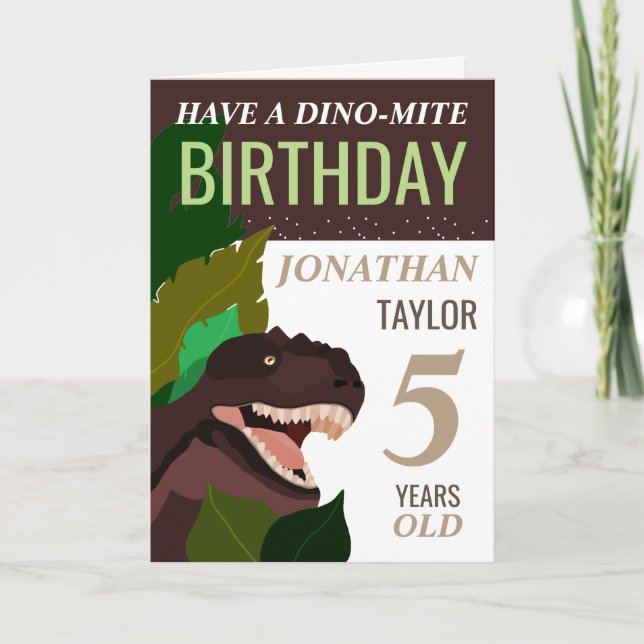 Carte T Rex Dinosaur Anniversaire des enfants (Devant)