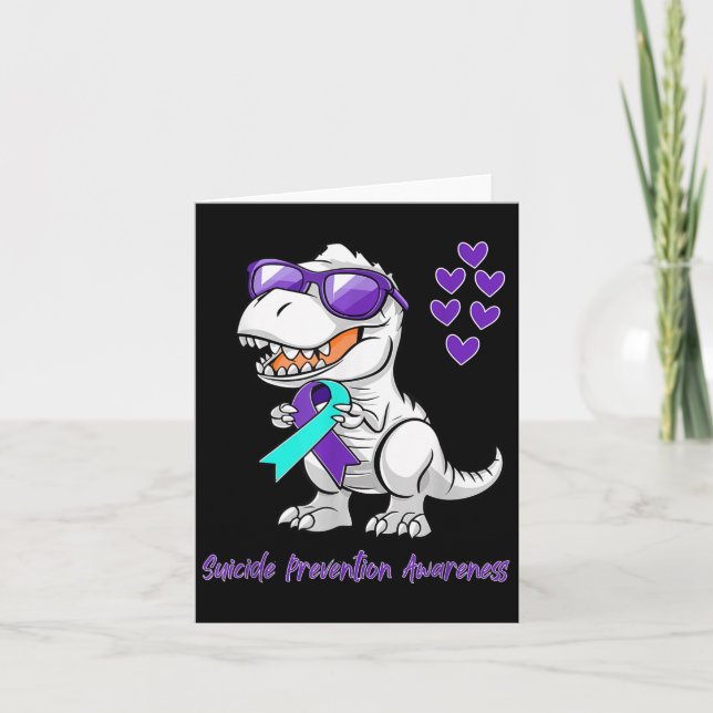 Carte T-rex Dinosaur Suicide Prevention Awareness Day Di (Devant)