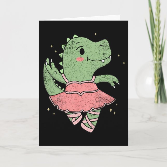 Carte T-rex dinosaure dansant Llerina pour danseur de Ll (Devant)