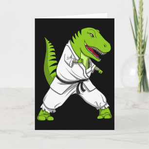 Carte T-rex Dinosaure Karaté Kickboxing Arts Martiaux Ji