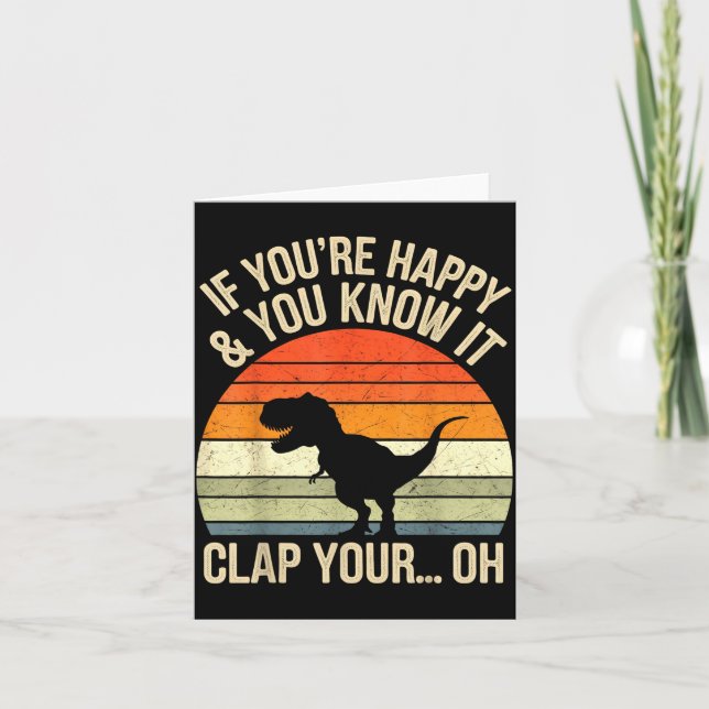 Carte T Rex Dinosaure Mème Drôle Dino Pour Hommes Femmes (Devant)