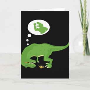Carte T-rex drôle, lampe génie, bras courts, par Zany Br