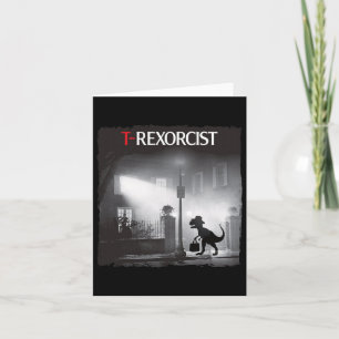 Carte T-rex drôle Parodie d'horreur Dinosaure Halloween 