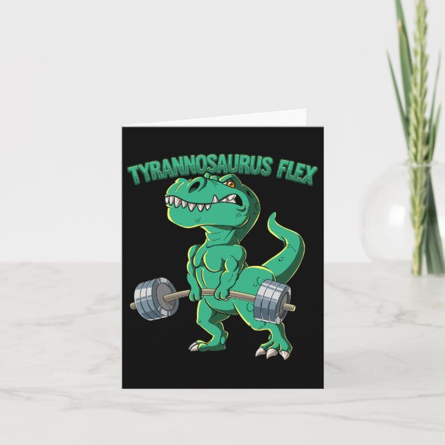 Carte T-rex Gym Bodybuilding Tyrannosaurus Flex (Devant)