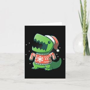 Carte T-rex Noël Amusant Dinosaure Ugly Saurus 