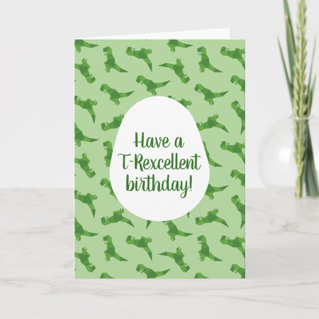 Carte T-Rex Origami (Devant)