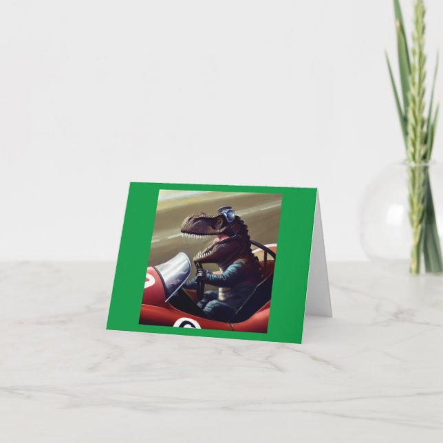 Carte T Rex Racecar (Devant)