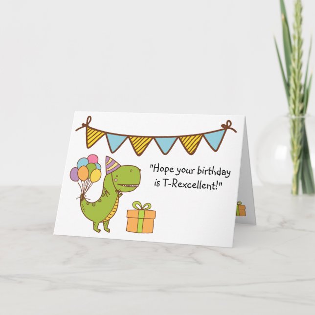 Carte T-Rexcellent Anniversaire (Devant)