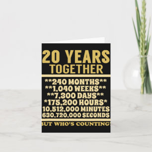 Carte T Shirt 20 Ans Anniversaire Cadeau de Mariage 20 A