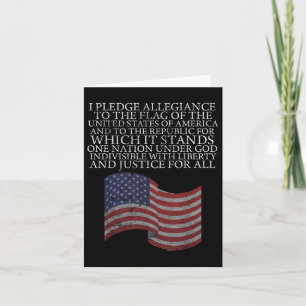 Carte T-shirt avec serment d'allégeance du 4 juillet dra